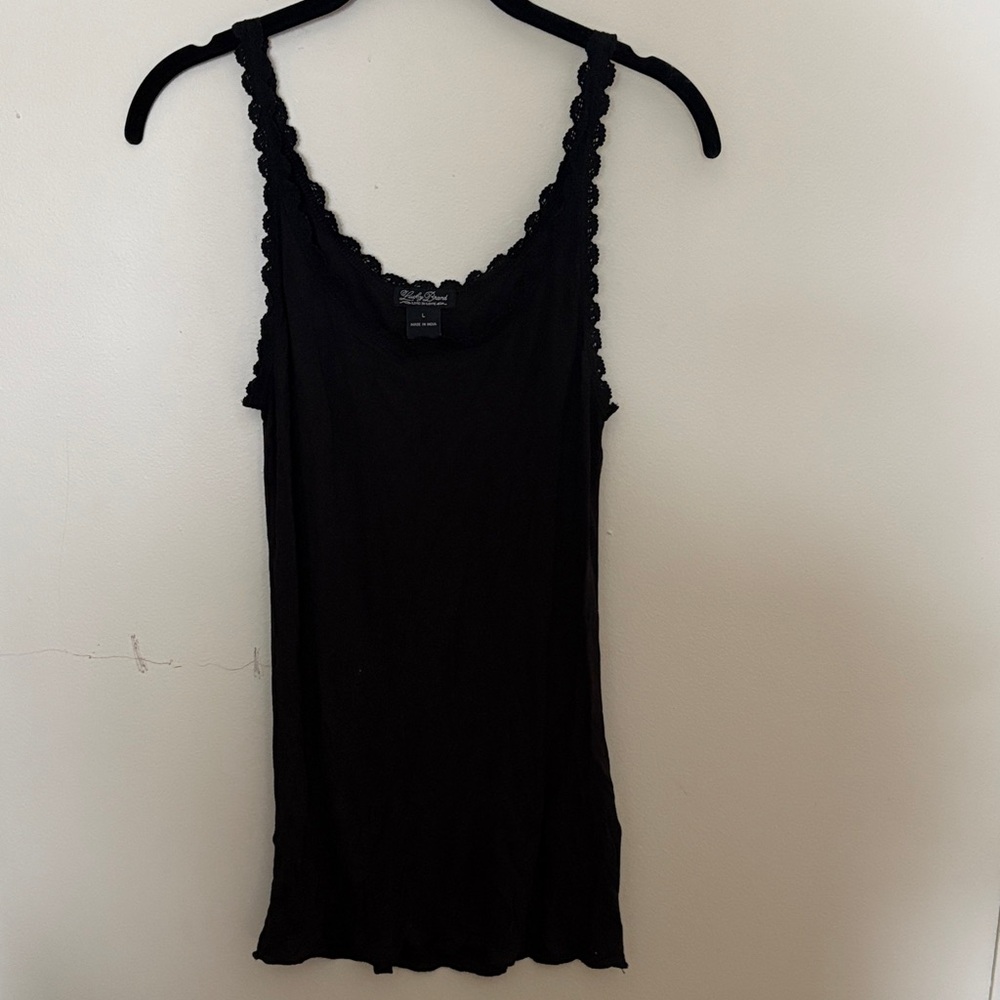 Lucky Brand Black Lace Detail Tank